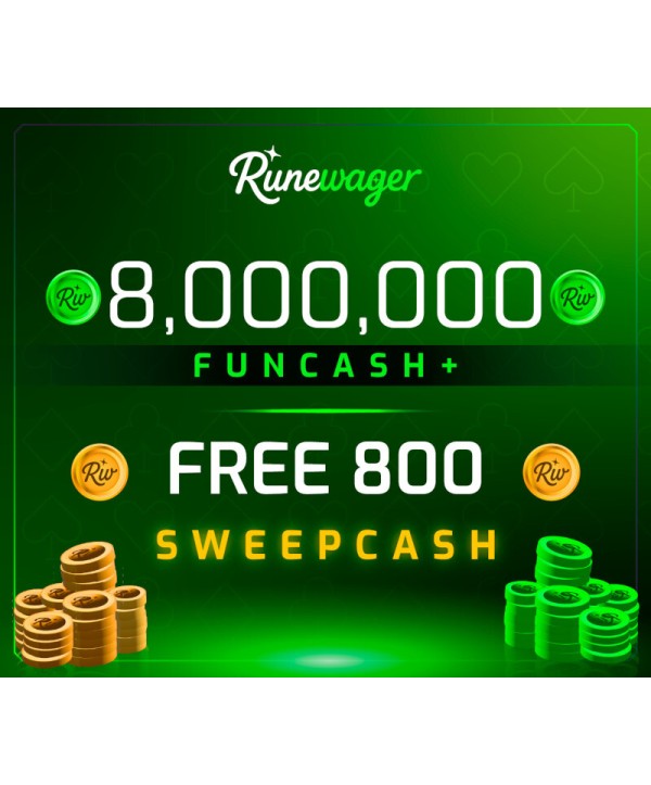 Runewager 8000000 Fun Cash + FREE 800 Sweep Cash Key GLOBAL